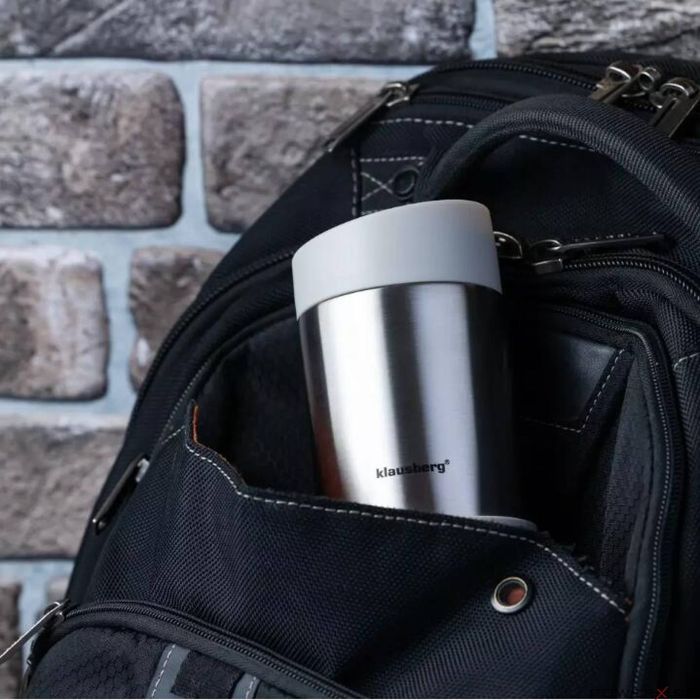 Termos, cana termica, bej, 420 ml, inox, Klausberg