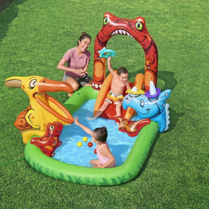 Водна площадка Bestway Jurassic 53160 – Детски мини аквапарк с пързалка и пръскачки