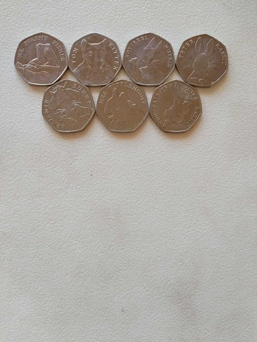 Английски Монети 50p Английски Пенса в Чест на Любимите Животни на Цяла Великобритания