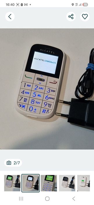 Telefon Alcatel perfect funcțional cu încărcător