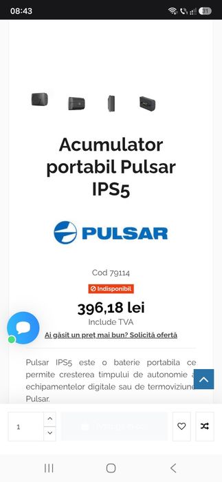 Acumulatori Pulsar IPS5, pentru Pulsar  Helion, Krypton, Accolade, FN455 etc