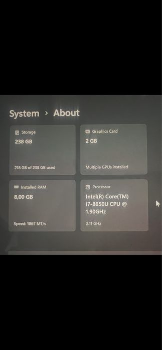 Laptop microsoft Surface book 2 gtx 1050 8gb ram 256gb ssd i7 8650u