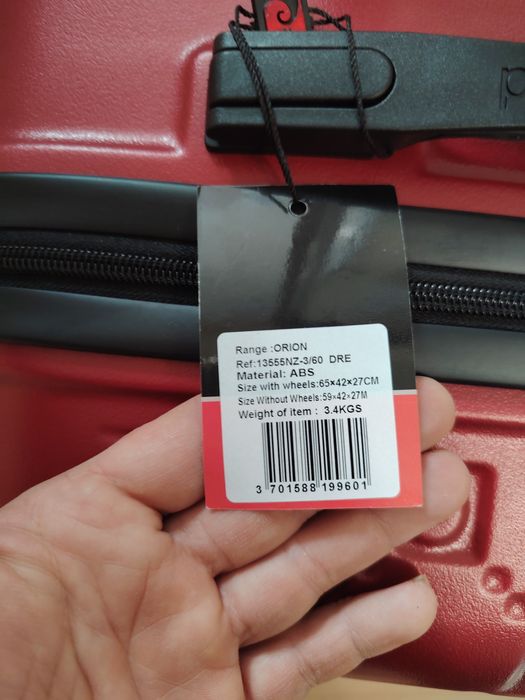 Куфари Pierre Cardin ORION – 3 броя (S/M/L), ABS, червени