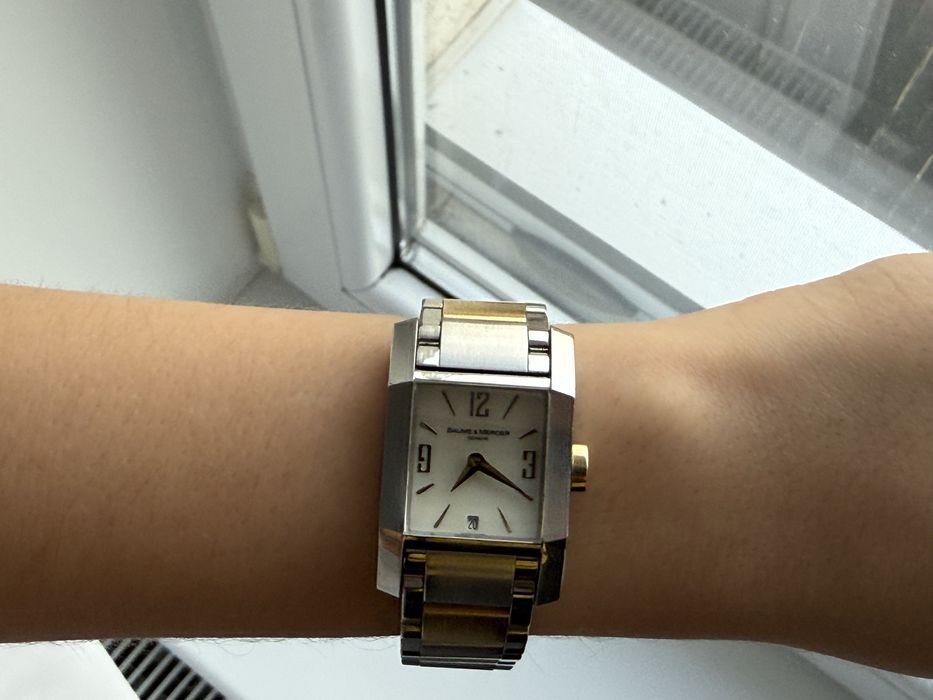 Ceas Baume Mercier Diamant Tank aur masiv 18k dama schimb cu cartier omega breitling