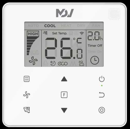 Двухтрубный канальный, трехрядный фанкойл MDV 50Па,  пульт в комплекте