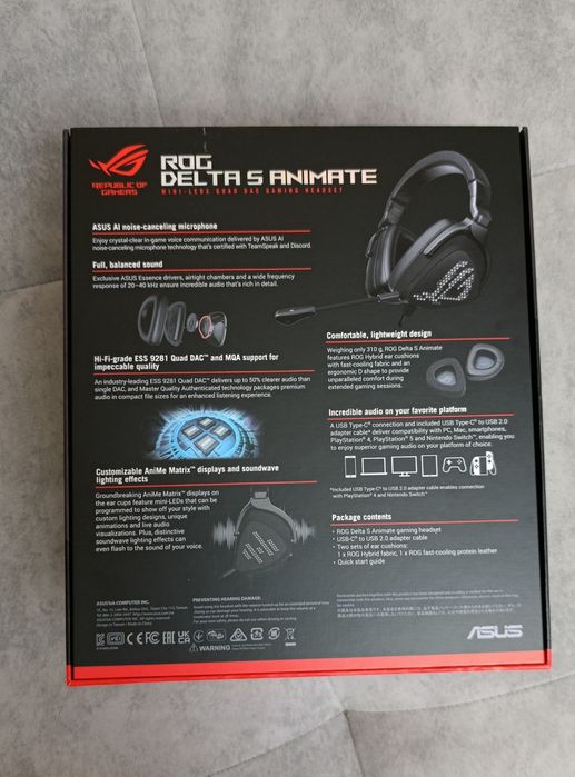 Гарнитура Asus ROG Delta S Animate