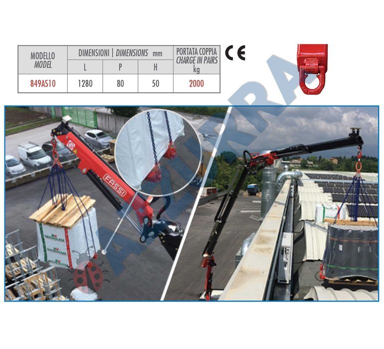 FURCA macara pentru paleti 2000 kg bena beton haba lanturi