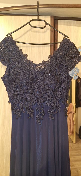 Rochie dama eleganta nunta marime mare 4xl 48 50 bleumarin