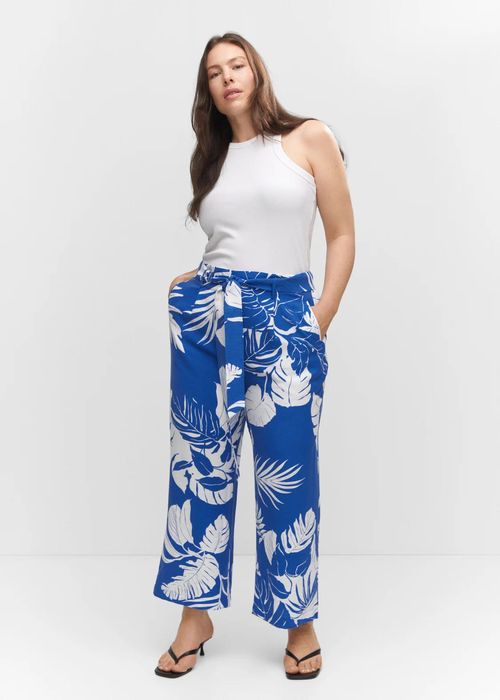 MANGO. Plus size. Тропические брюки
