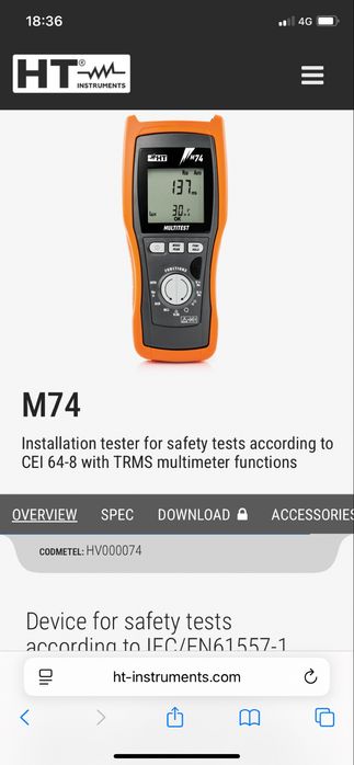 Aparat de masurat pentru instalatii electrice  M47 HT