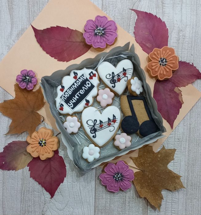 Цветы из пряников