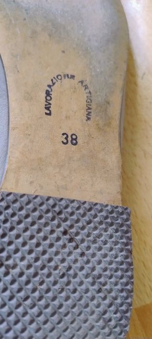 Pantofi piele cu șiret de mătase