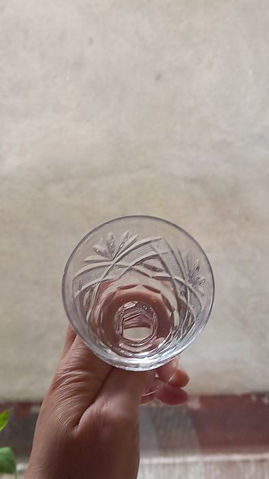 Vand set 5 pahare cristal masiv Bohemia noi nefolosite cu picior