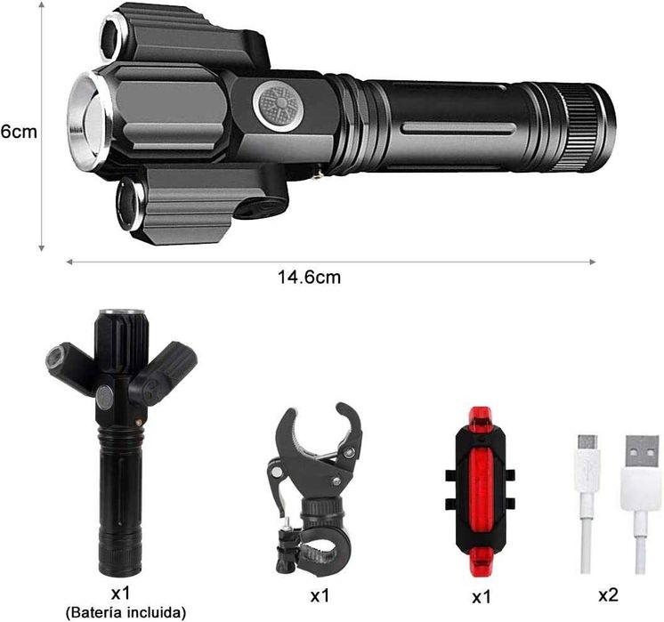 Фар за велосипед, за рибари, ловци, къмпинг, приключения, туризъм
