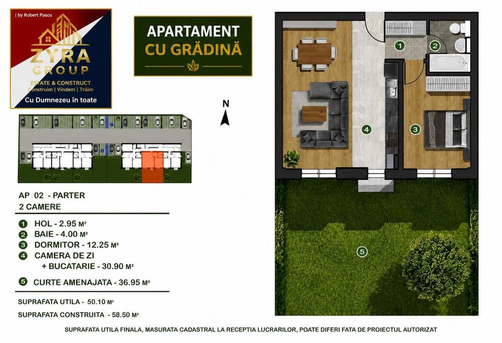 Ap2 camere cu Gradina|S6Militari-Pacii|Incalzire pardoseala|La cheie — fotografia 1