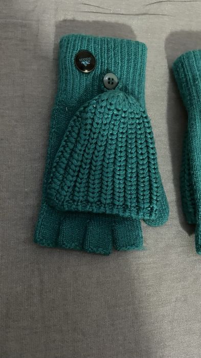 Шапка и ръкавици  Адидас тюркоаз