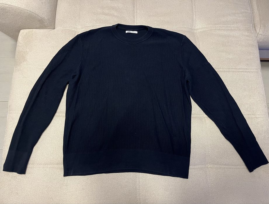 Тъмносин пуловер ZARA, Размер М