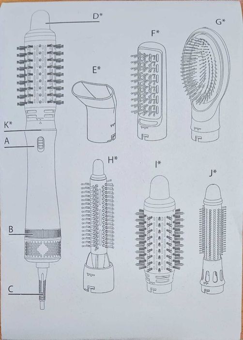 Въртяща се четка за коса с горещ въздух Rowenta