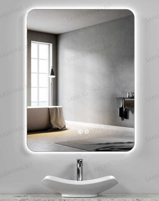 Oglindă baie LED 50x70 cm cu Touch & Dezaburire