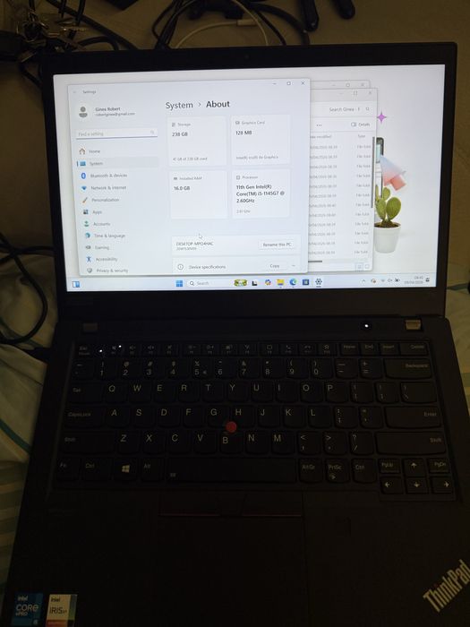 Lenovo Thinkpad T14 gen2 i5 gen 11 1145G7, 16Gb DDR4