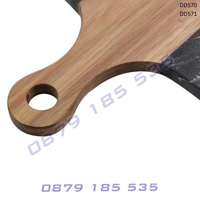 Дъска сервиране кухня рязане естествено акациево дърво мраморен дизайн