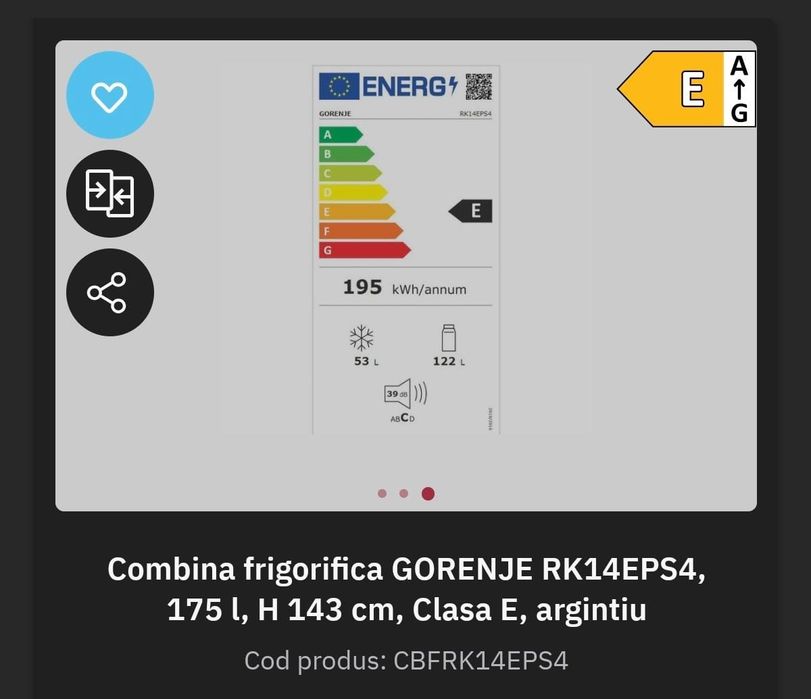 Frigider Gorenje RK14EPS4 175 L