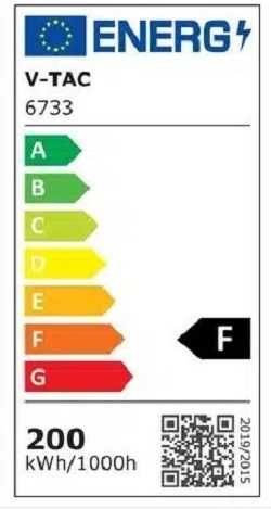 LED Прожектор 200W V-tac 17600 лумена 2г гаранция Черен