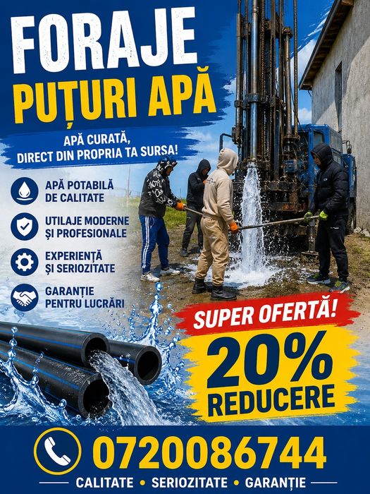 Foraje puțuri apa