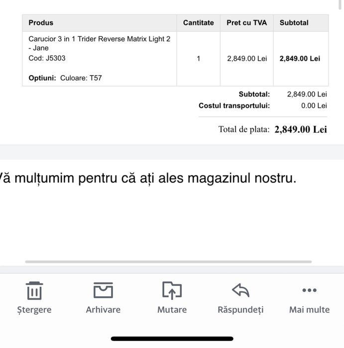 Carucior 3 in 1 Trider Matrix Jane 2 + CADOU ham primii pasi Jane