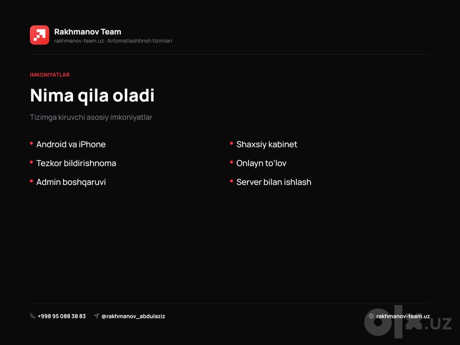 Mobil ilova yaratish | Разработка мобильного приложения