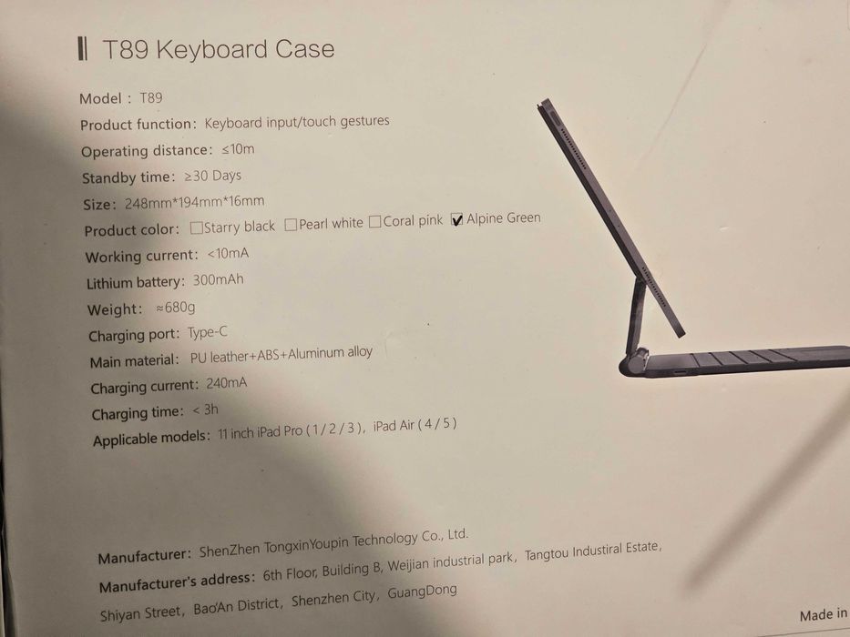 Tastatura Ipad F91 alb negru si T89 verde roz