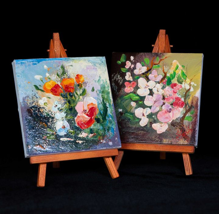 Picturi facute in ulei pe lemn si panza