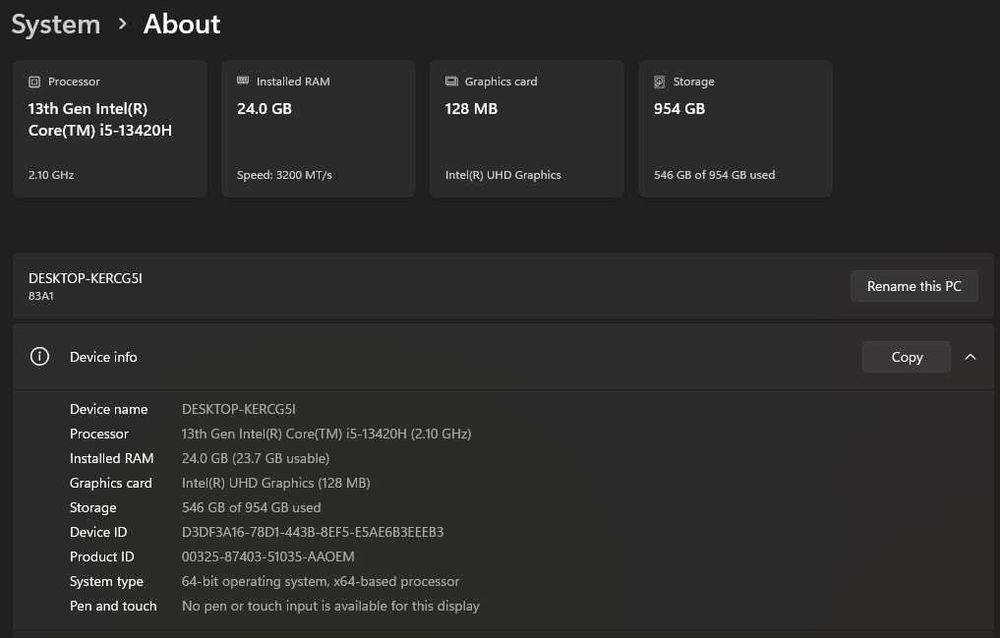 Laptop Lenovo V15 G4 IRU | 24GB ram