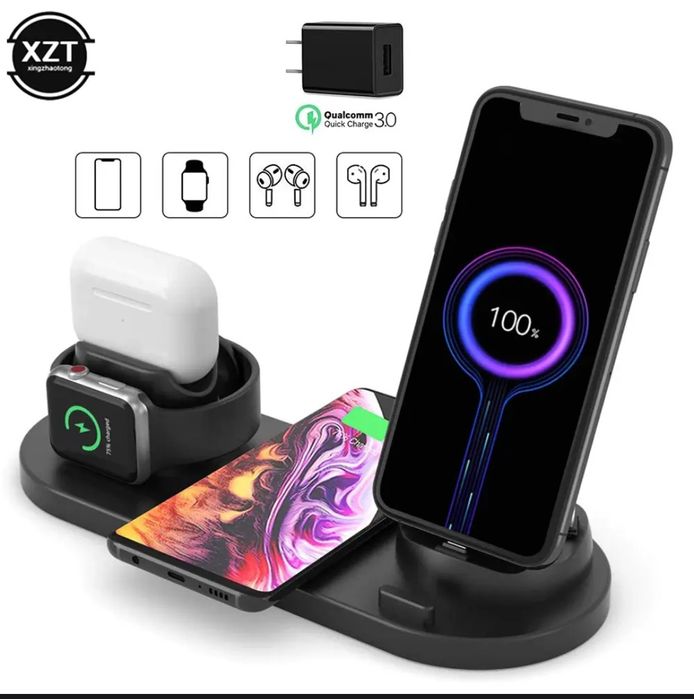 Зарядная станция 6 в 1 белая