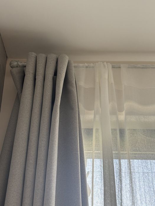 Чисто нови пердета(Zara)и корнизи от ковано желязо с прахово покритие