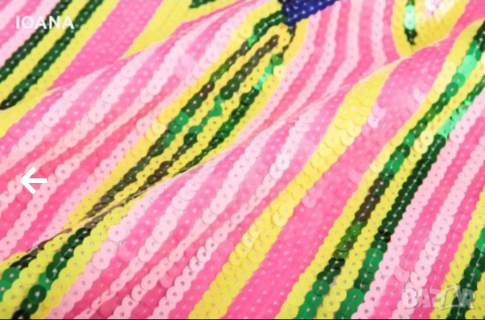 Рокля тип тениска с пайети