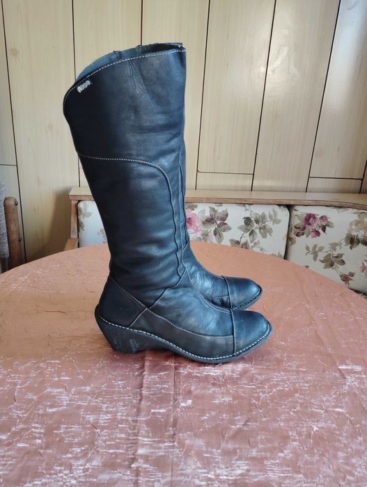 Черни дамски ботуши естествена кожа AICE 41 номер