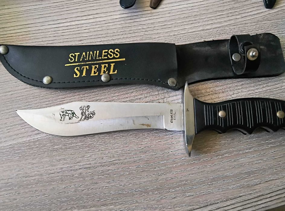 Ловен нож с калъф, неръждаема стомана