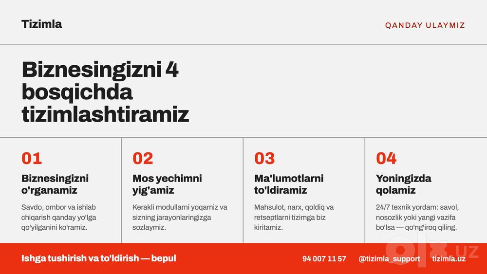 Do'kon, kafe va ombor uchun dastur: kassa, CRM, hisobot - Tizimla