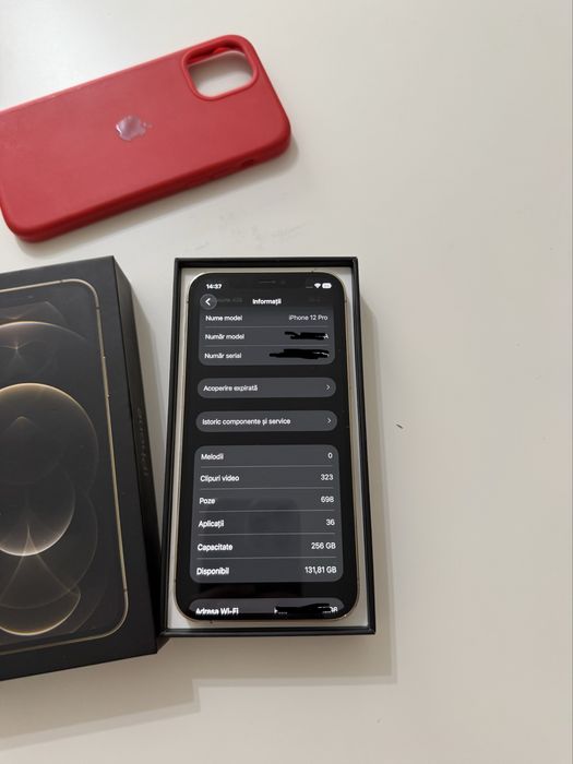 Vând iphone 12 pro gold, 256GB, perfect functional