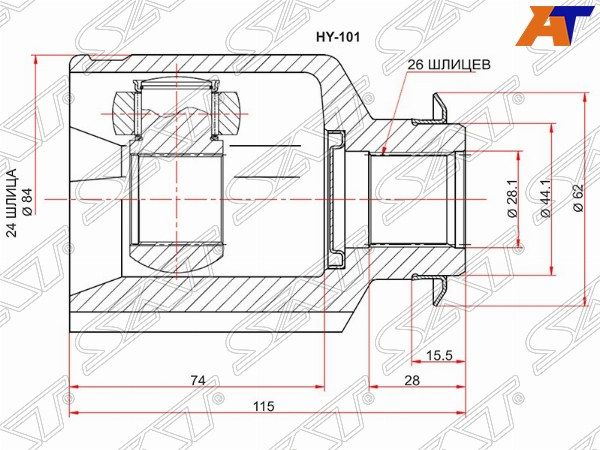 Шрус внутренний  Hyundai Ix35