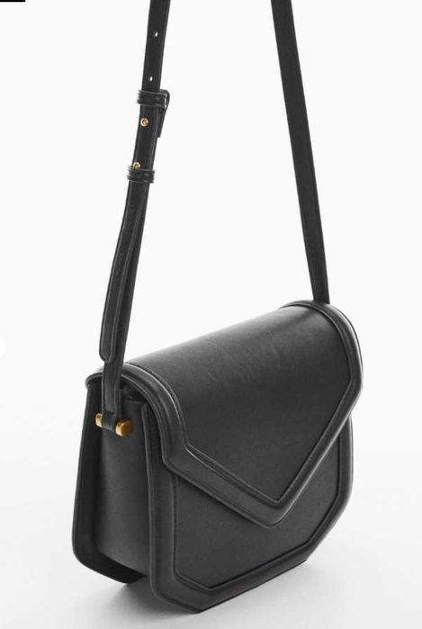Дамска чанта през рамо Mango Envy, черен цвят