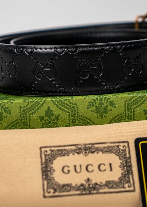 Колан Gucci Snake Double G – черен, 100% естествена кожа
