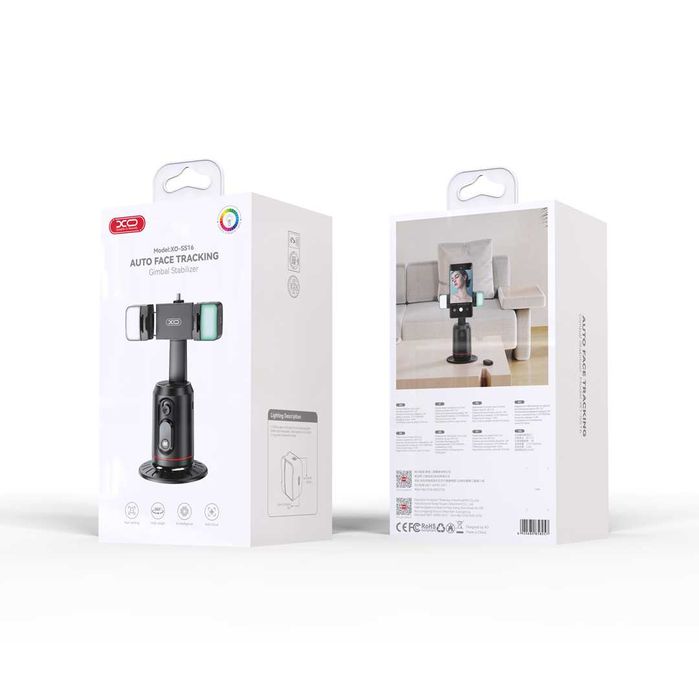 Автоматична стойка за телефон 360° + проследяване на лице + LED