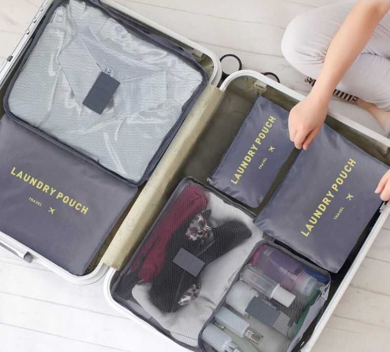 Комплект от 6 части – Органайзери за багаж за куфар в различни цветове