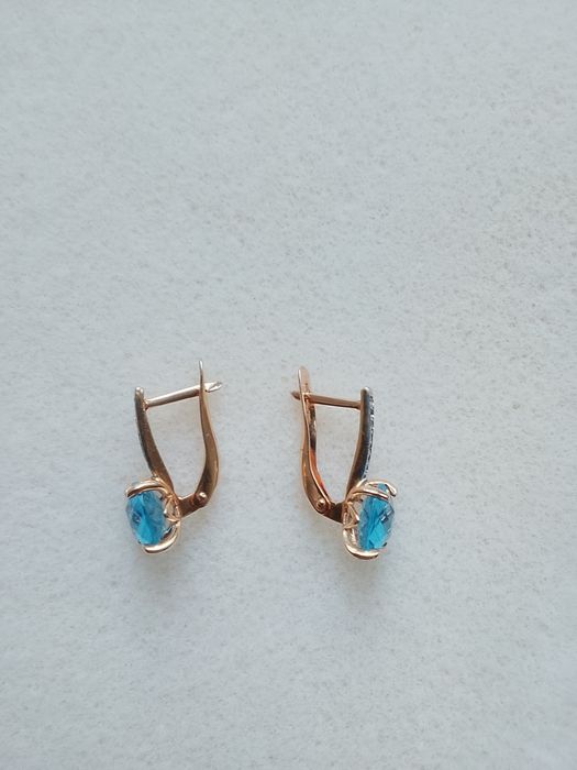 Серьги 585*топаз