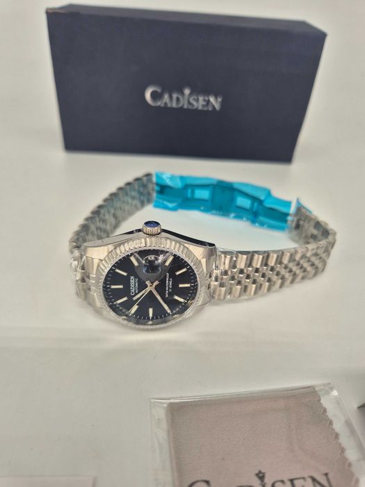 Ceas Automatic Cadisen Jubilee Black, Mecanism Miyota, Geam Safir, 38mm - Grad E