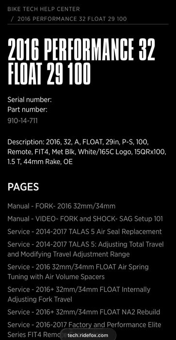 Furcă Fox Float 32 Performance 29” 100mm Non Boost QR15x100