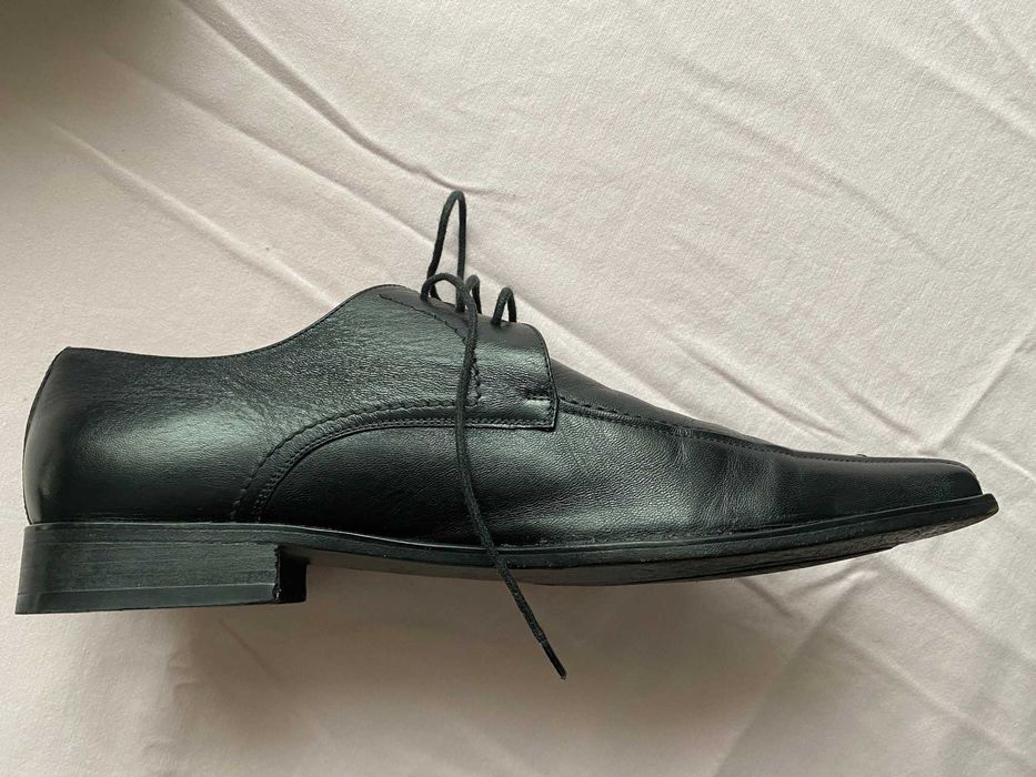 Pantofi negri nr 46, piele, marca Dinasty