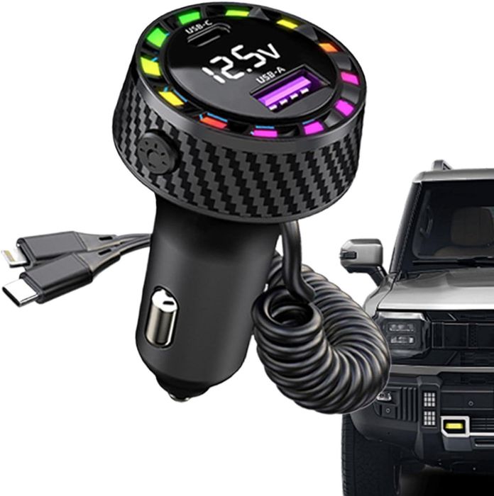 бързо зарядно за телефон в кола , usb c 2 порта адаптер за зарядно ...